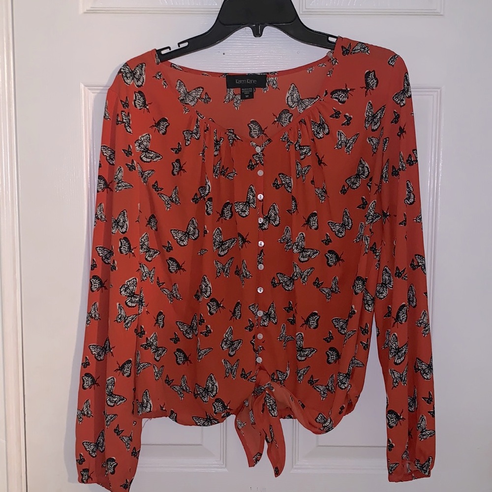 Butterfly orange blouse